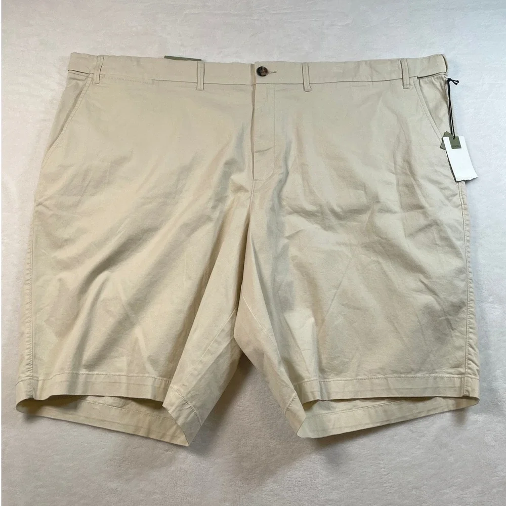 Goodfellow & Co Linden‎ Shorts Mens 50 Khaki  Flat Front Hidden Expandable Waist